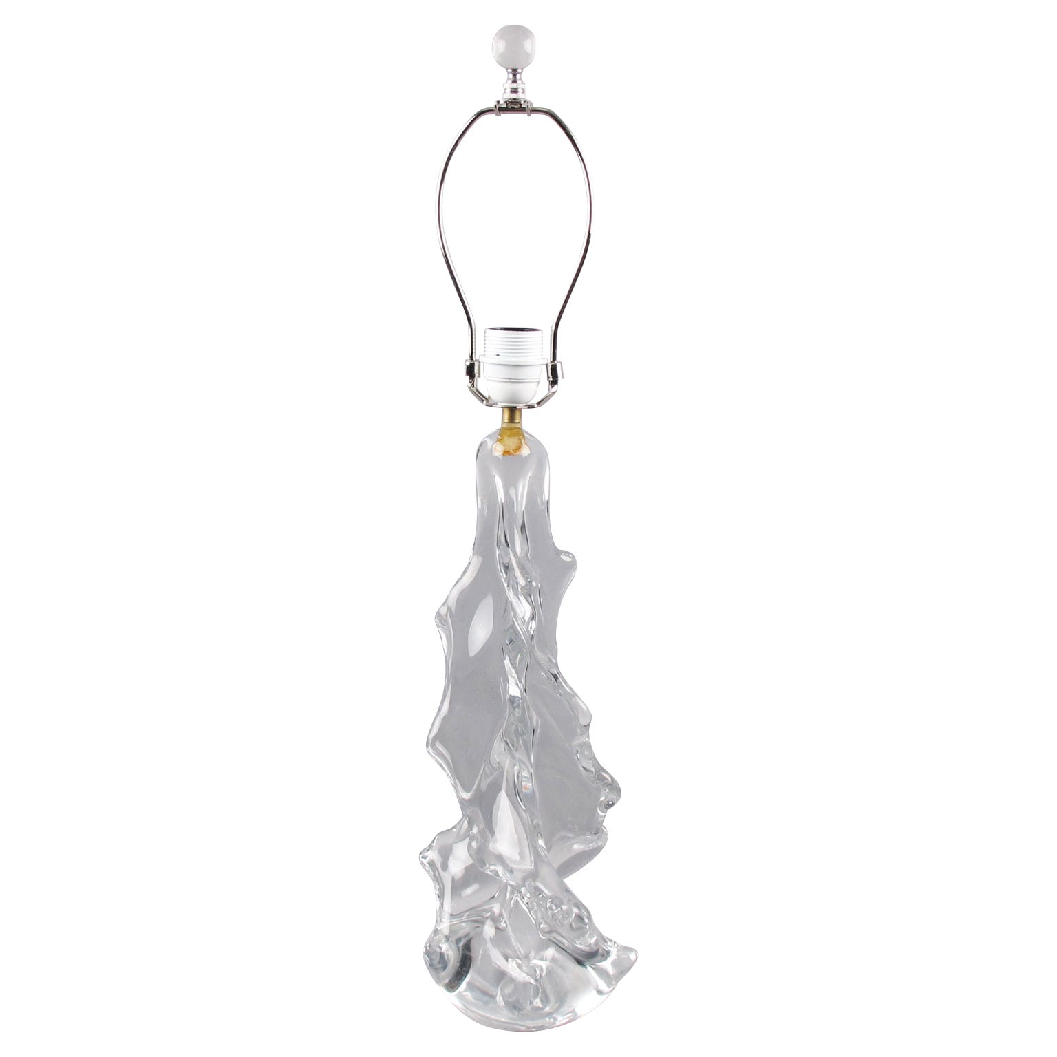 Charles Schneider Crystal Art Glass Table Lamp, 1950s For Sale