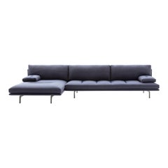 Zanotta Milano+ Modular Sofa in Purple Upholstery with Nickel-Satin Frame