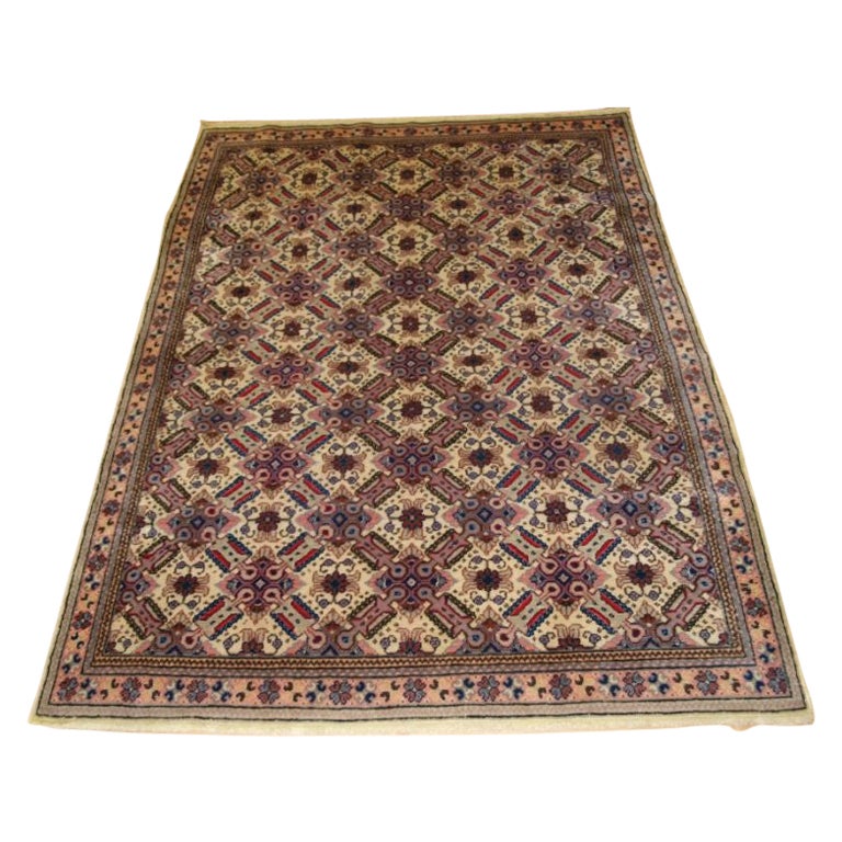 Antique Turkish Kayseri Rug with Traditional Lattice Design For Sale