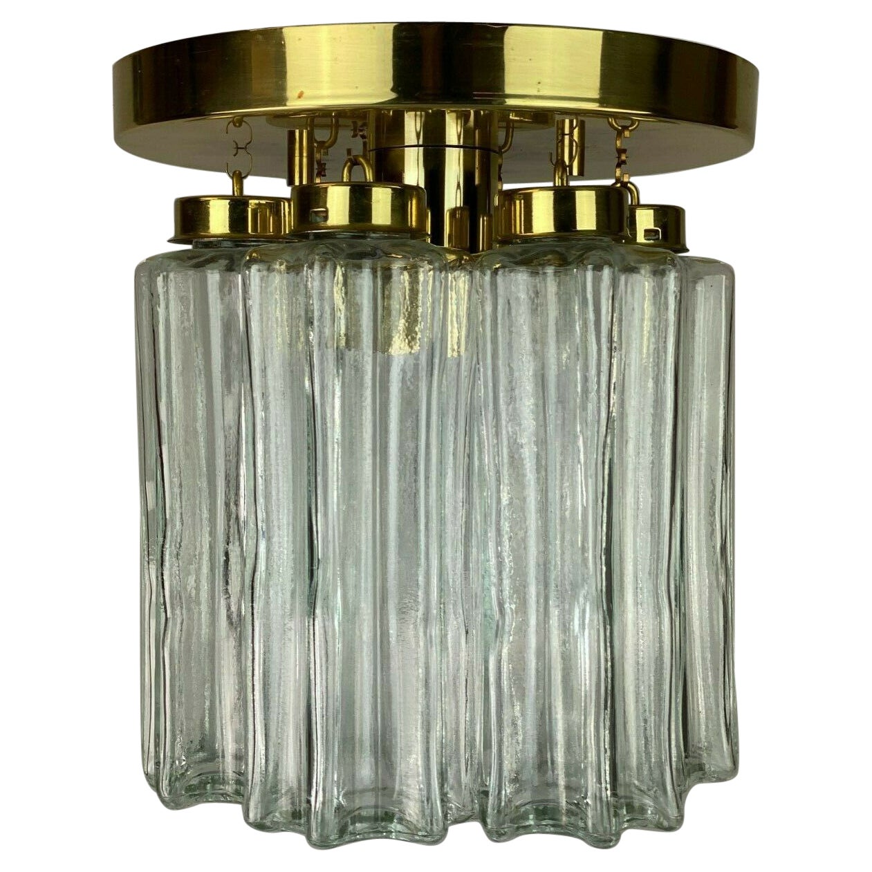 Lampe à suspension des années 60 et 70, design lustre en verre Limburg en vente