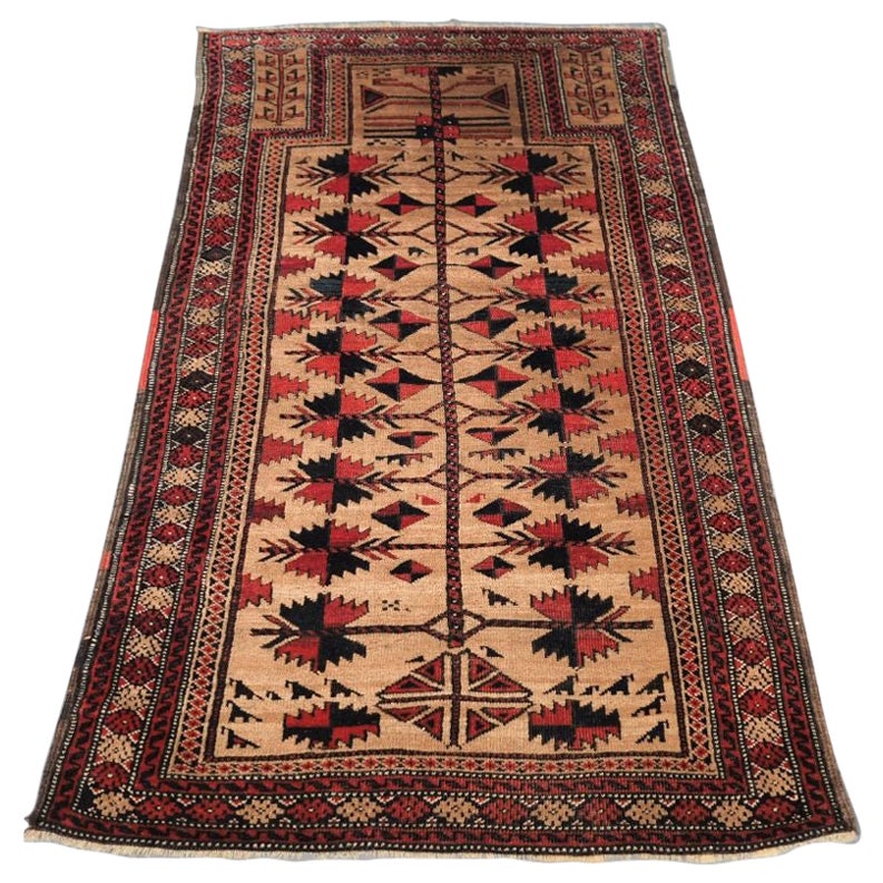 Antique Baluch Rug with Camel Ground, Tree of Life Design, Circa 1900 For Sale