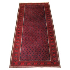 Vintage Old Afghan Baluch Rug with Fine Boteh Design