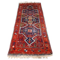 Ancien tapis long d'Anatolie orientale kurde Yuruk ancien