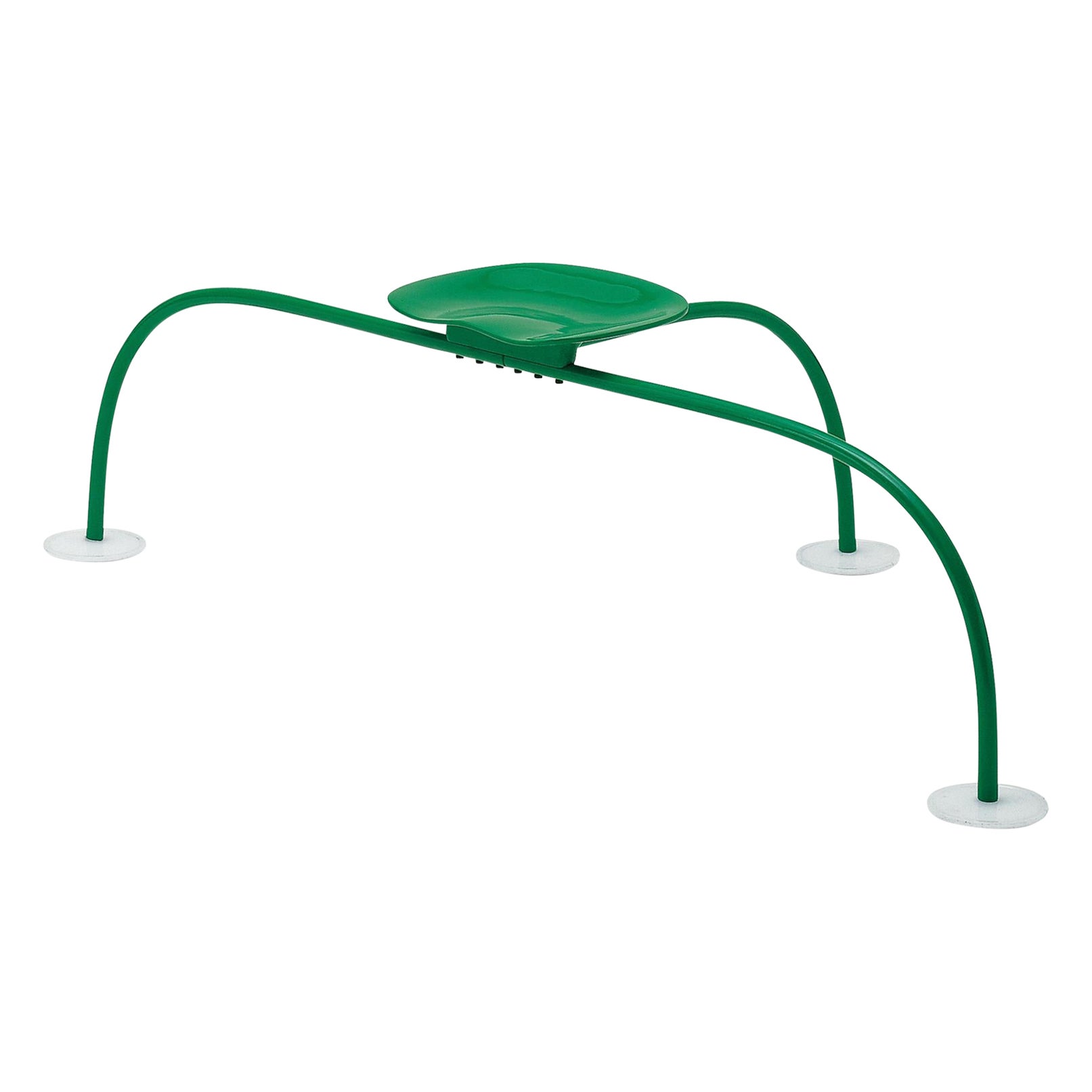 Zanotta Allunaggio Outdoor Stool in Grass Green Steel and Aluminium