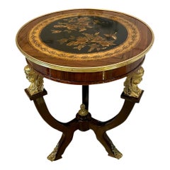 Antique Quality French Marquetry Inlaid and Ormolu Mounted Centre Table