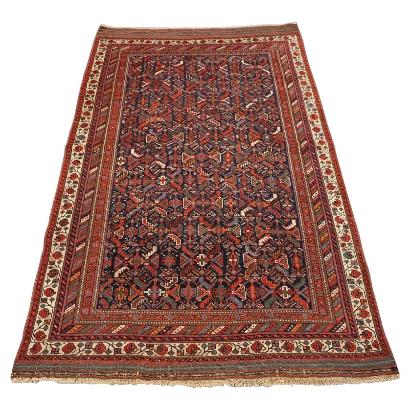 Antique Tribal Afshar Rug with Repeat Herati Design For Sale