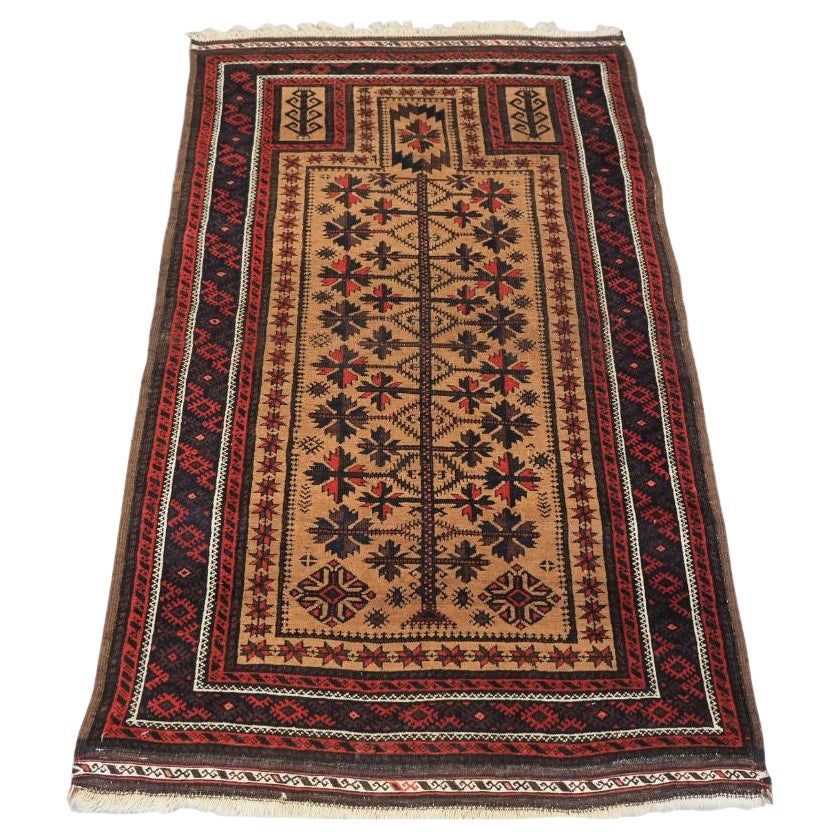 Antique Baluch Camel Ground Prayer Rug