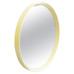 Italian Mid-Century Modern Round White Plastic Mirror, 1980s