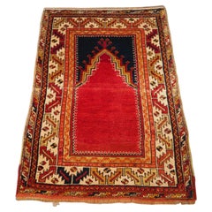 Ancien tapis de prière turc de village de Konya, région de l'Iran, vers 1900/20
