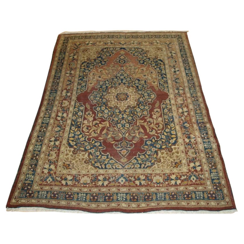 Antique Tabriz Rug of Classic Design with a Central Medallion 