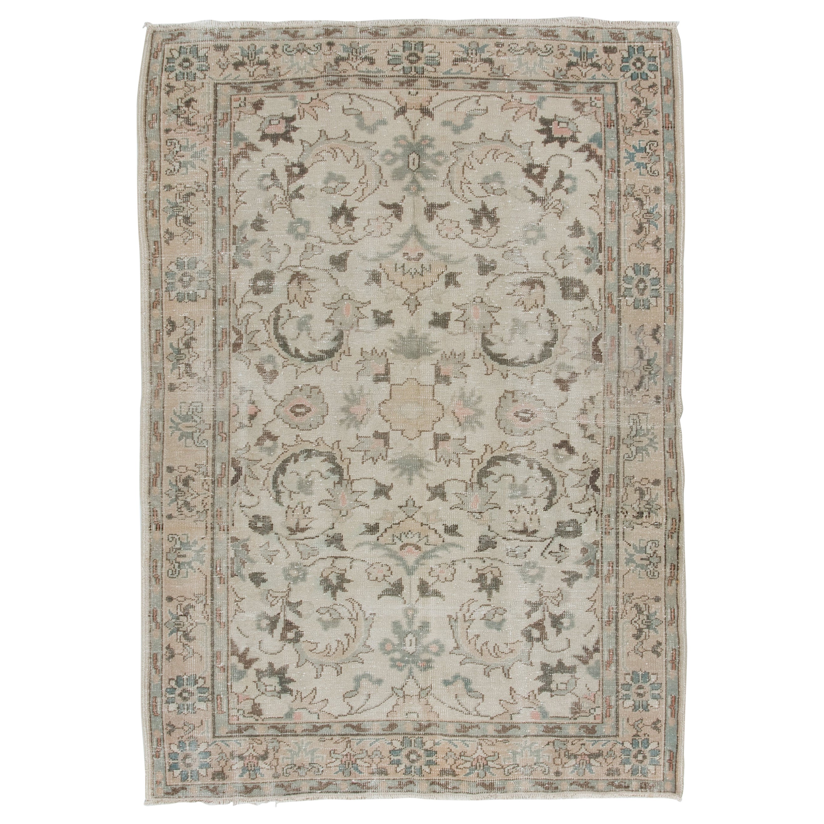5.7x8 Ft Vintage Hand Knoted Anatolian Area Rugs, rivestimento per pavimenti con design floreale