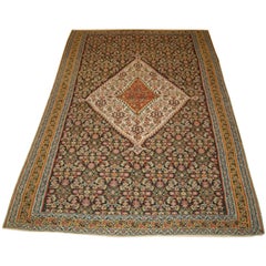 Antique A Fine Persian Senneh Kilim with a Traditional Medallion Design