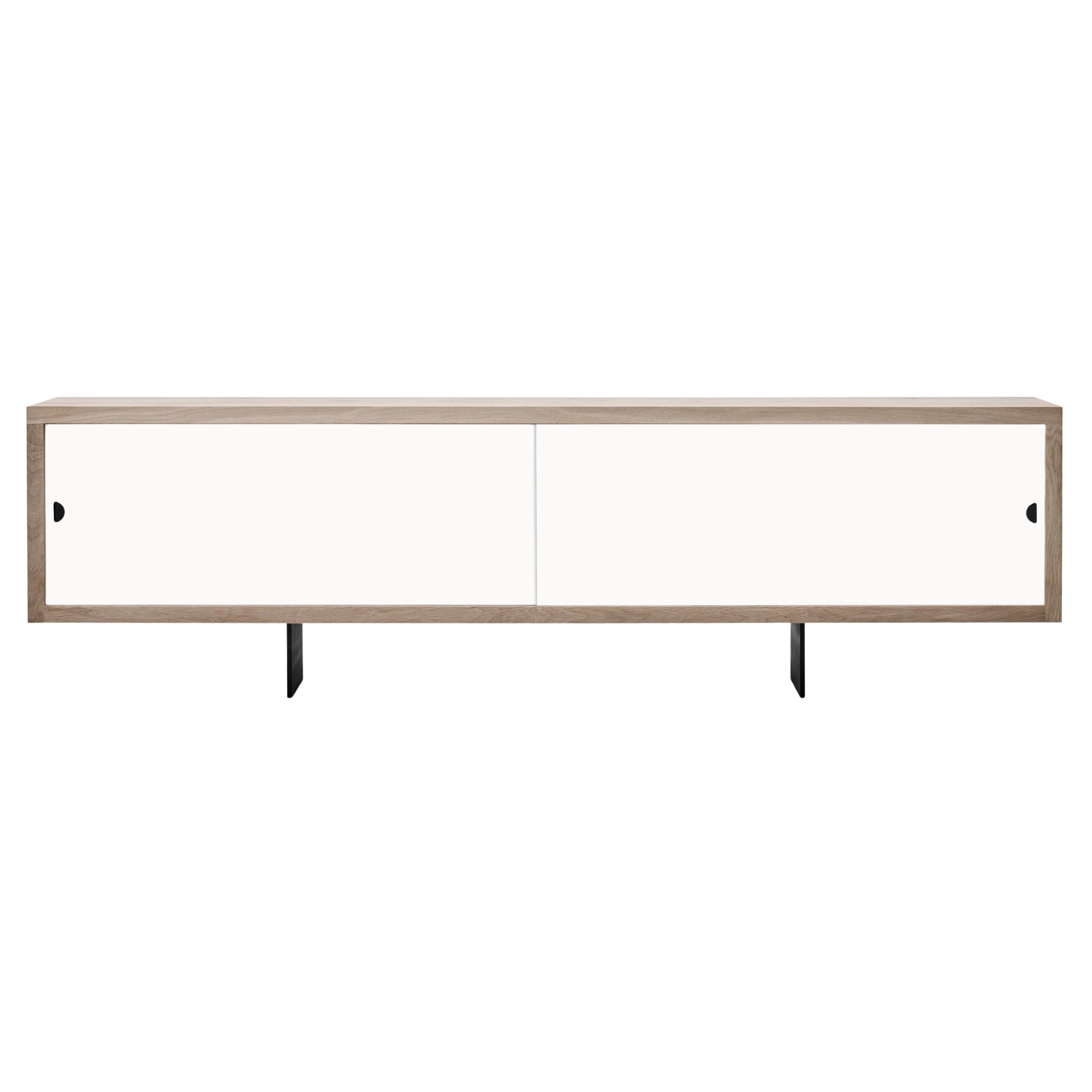 Scandinavian White Sideboard 'GRAND' by DK3, 240, Natural Oak