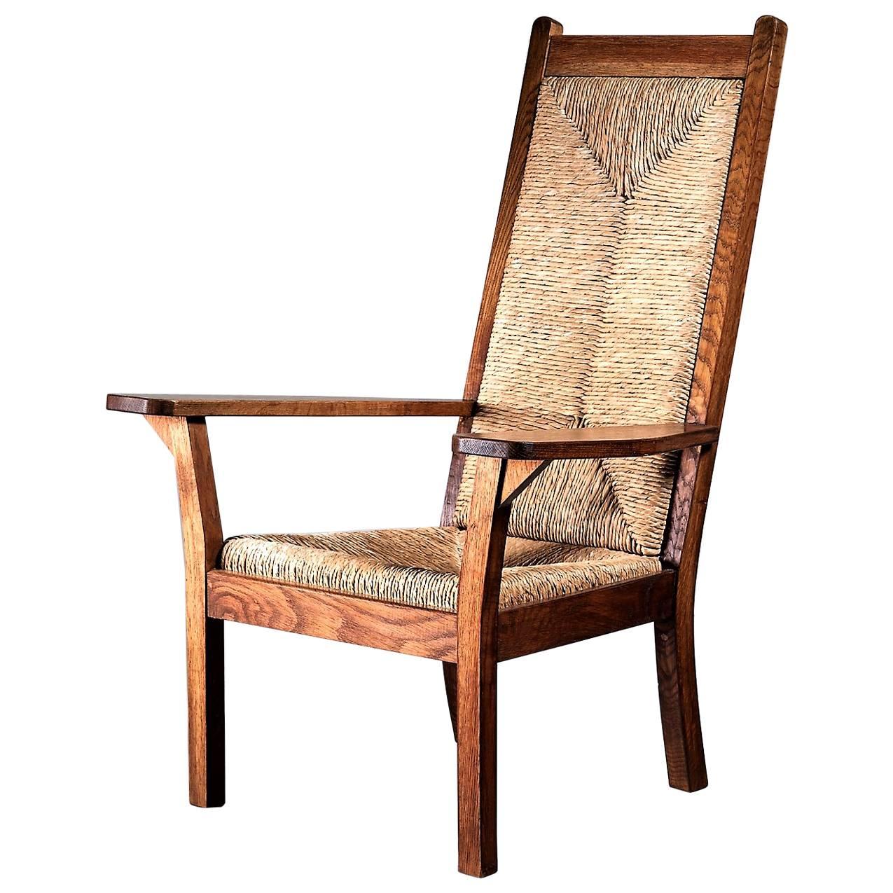 Worpsweder High Back Armchair by Willy Ohler, Germany, 1920s For Sale