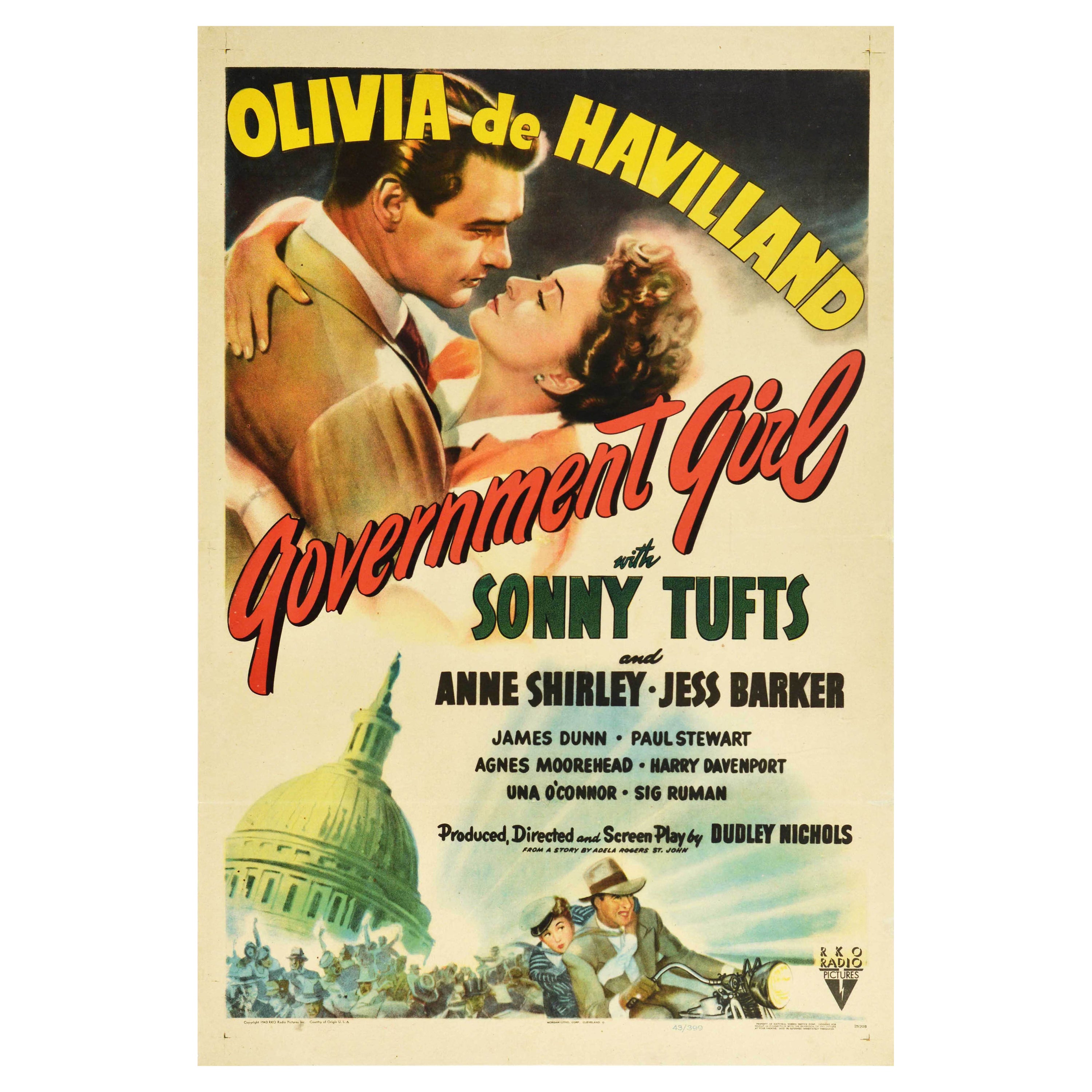 Original Vintage Film Poster For Government Girl Olivia De Havilland Sonny Tufts For Sale