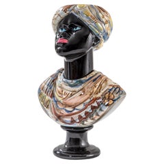 20th Century Piero Fornasetti Moor's Head Bust in Casting Ceramic '60s