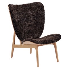 'Elephant' Wooden Lounge Chair by Norr11, Natural Oak, Sheepskin