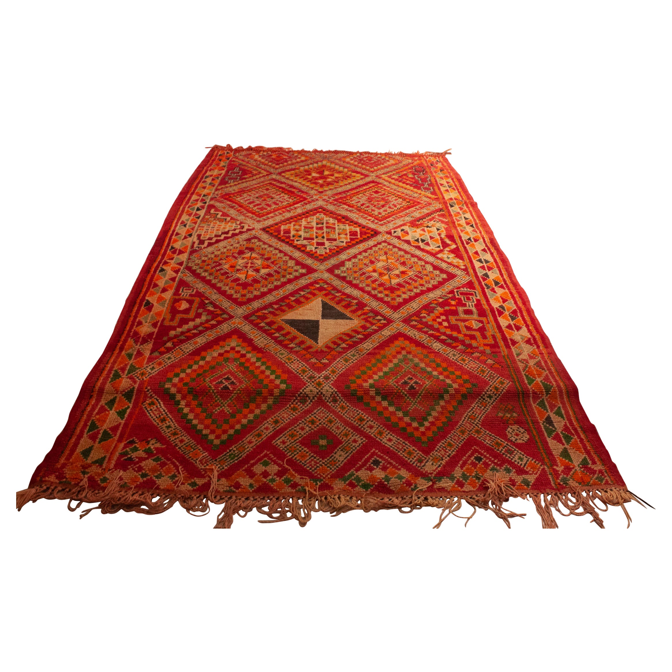Vintage Colorful Moroccan Carpet For Sale