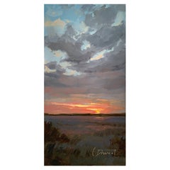 Framed Oil on Canvas "Twilight Color" Evening Marsh Scene by Laurel Daniel