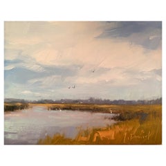 Framed Oil on Canvas "Summer Flight" Marsh Scene by Laurel Daniel