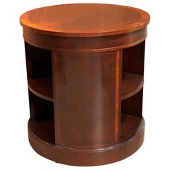 Baker Furniture Mahogany Round End Table with Open Shelves