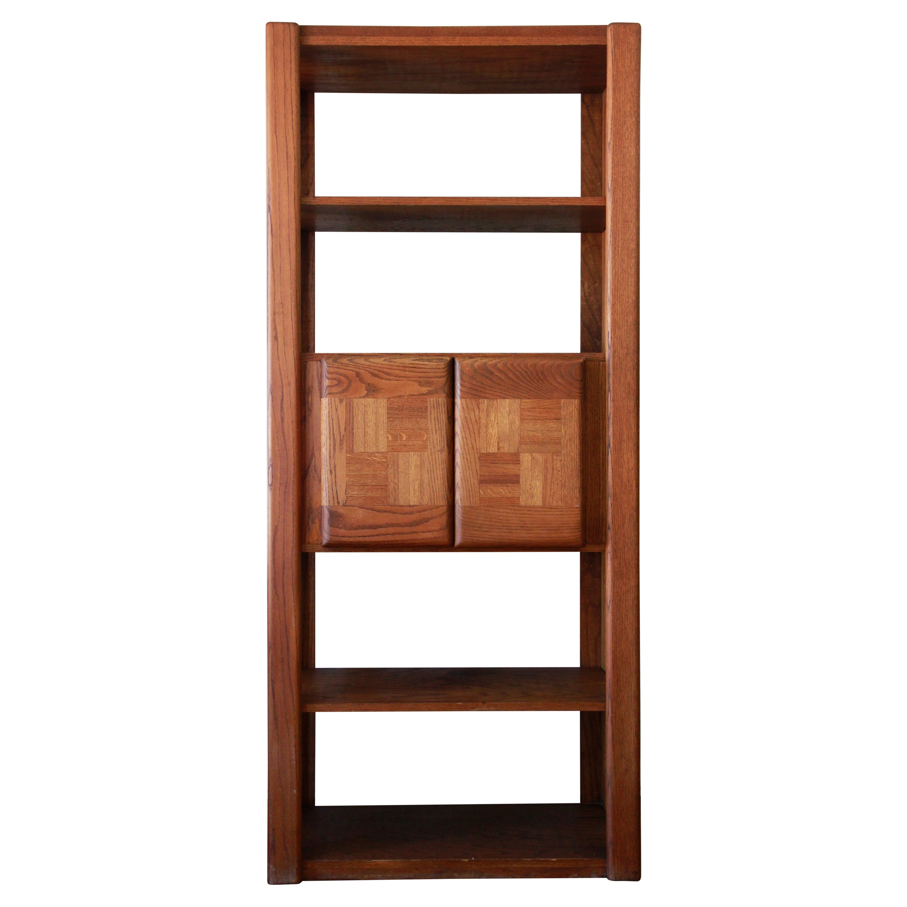 Lou Hodges California Modern Bookcase with Cabinet, 1970s