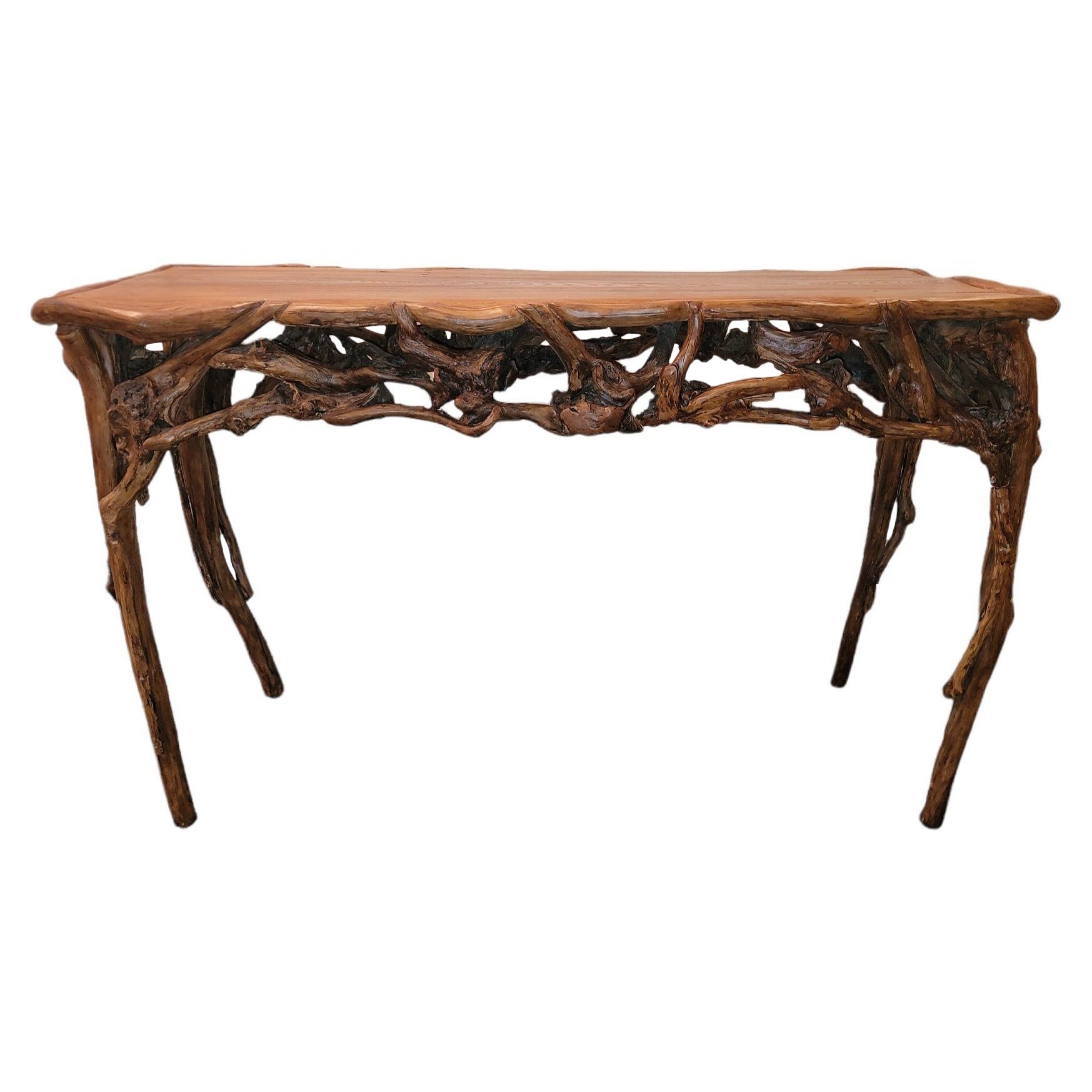 19Thc Root Console Table From a Ranch in Texas