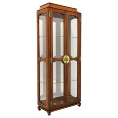 Vintage Late 20th Century Asian Ming Style Lighted Curio Cabinet