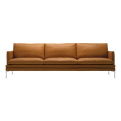 Zanotta William Monobloc Three-Seater Sofa in Brown Leather by Damian Williamson