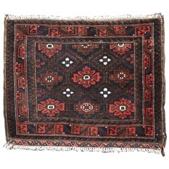 Antique Baluch Saddle Bag Face with 'Snowflake' Design
