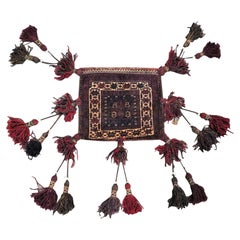 Antique Baluch Double Faced Vanity Bag with Original Long Tassels