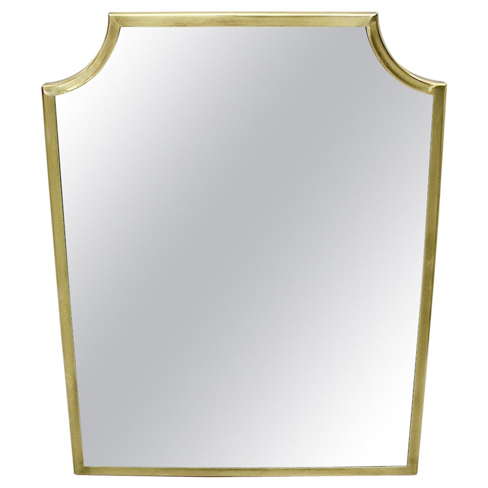 Mid-Century Modern Vintage Brass Wall Mirror 1950s Italy For Sale