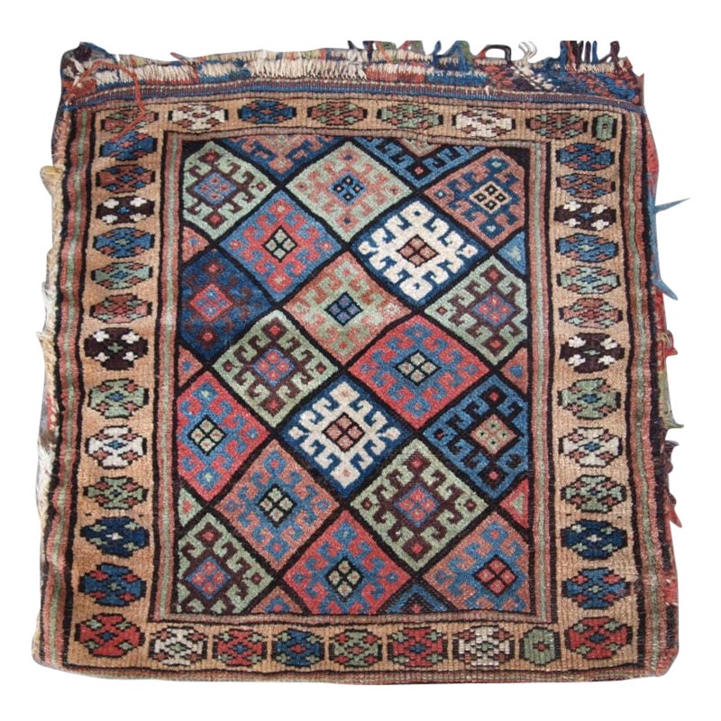 Antike antike Jaf Kurd Tasche mit glattem Geflechtrücken