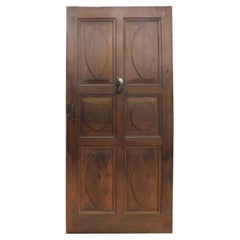 Antique Entrance Door, Main Door in Carved Walnut, 19th Century Italy