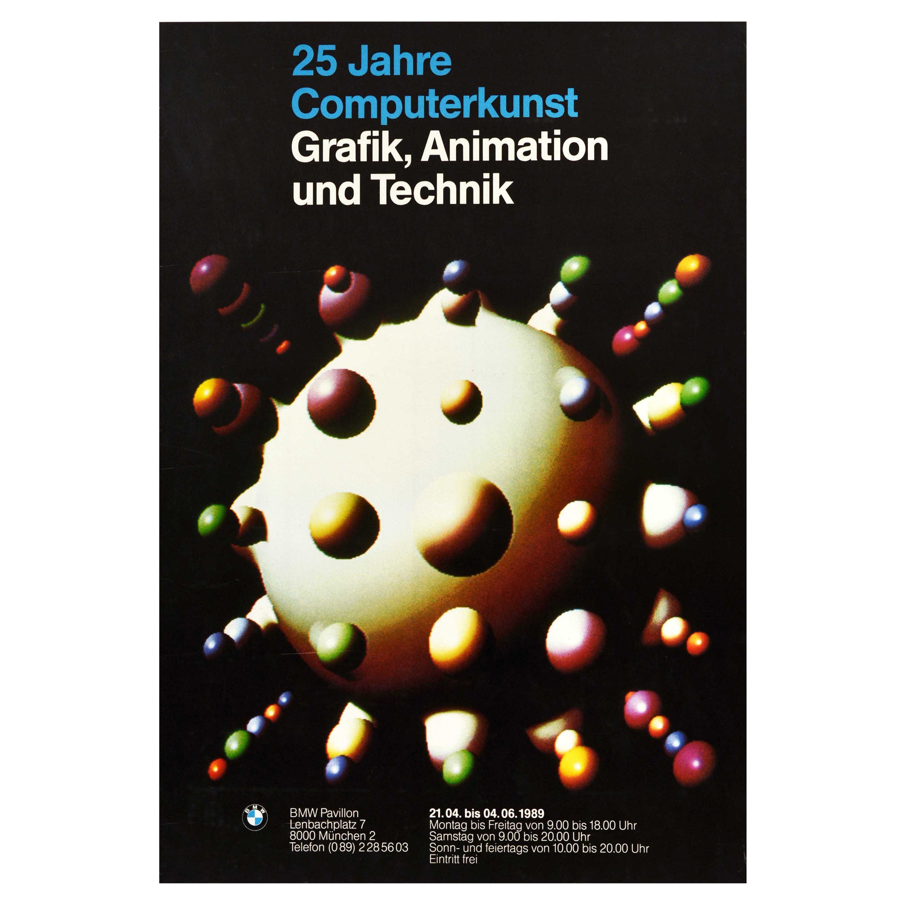 Original-Vintage-Ausstellungsplakat, Computerkunst-Ausstellungsplakat, Grafik, Animation