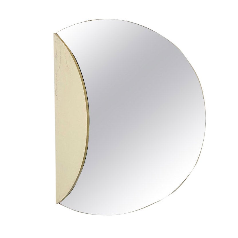 Italian Post Modern Round Wall Mirror with Hinged Side Doors, 1980s