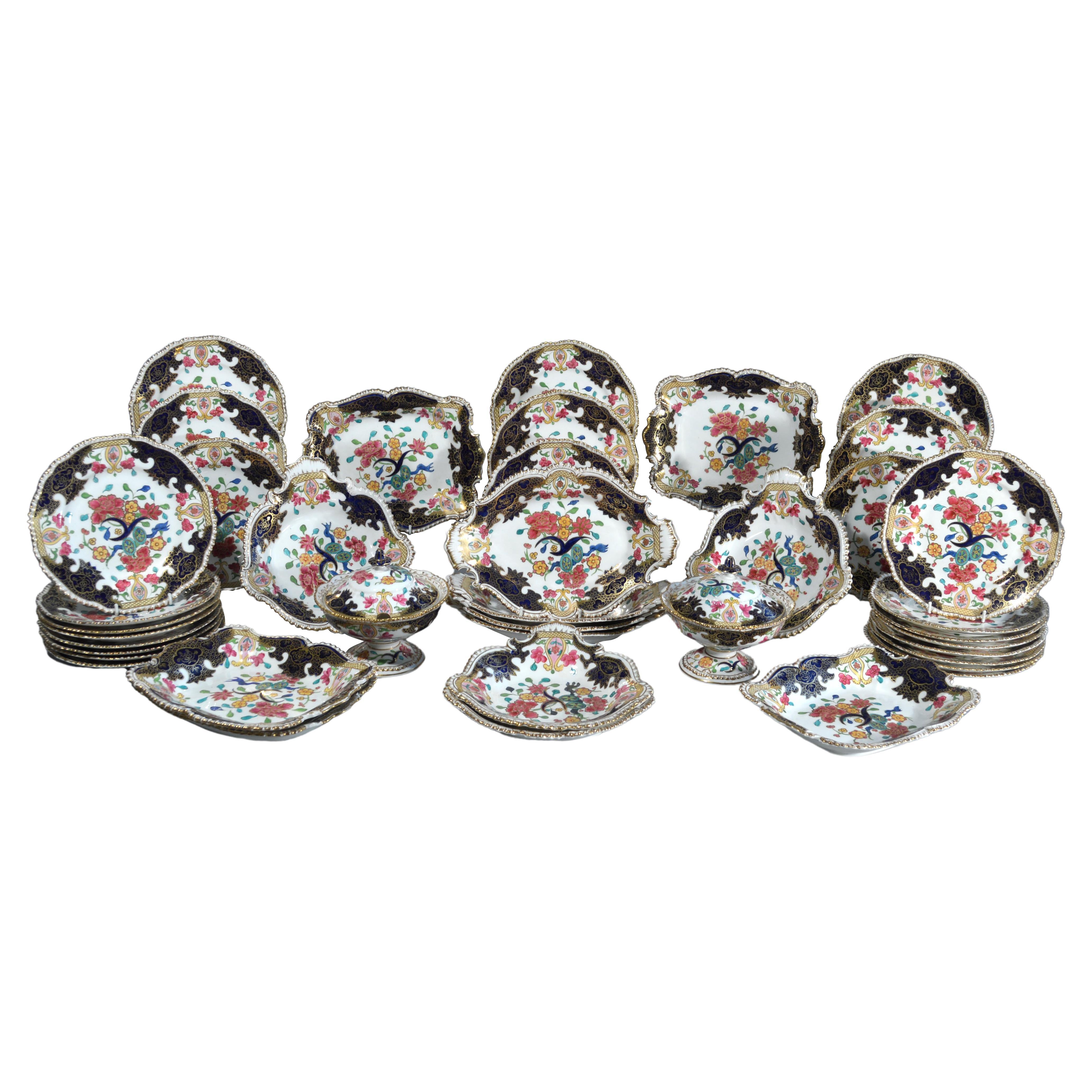 Servizio da dessert in porcellana Coalport Porcelain Regency di grandi dimensioni-Trenta nove pezzi