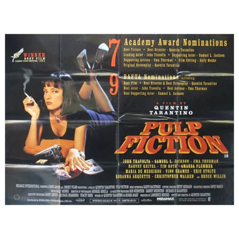 Pulp Fiction Movie by Quentin Tarantino Uma Thurman Poster 18x12 36x24 40x27" 
