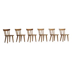Swedish Modern, Set of 6 Dining Chairs by Carl Malmsten, Mid Century, 1960s