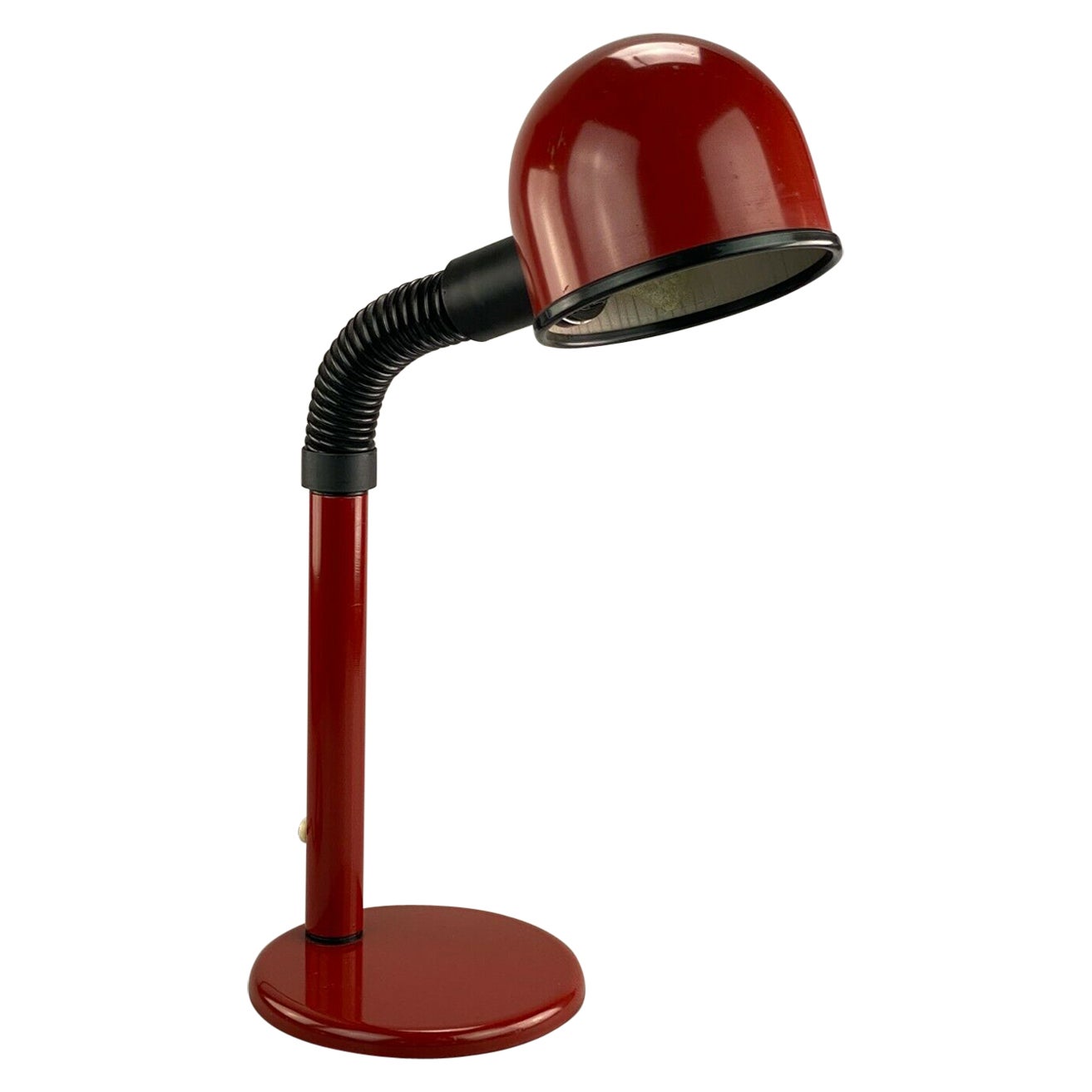 Lampe boule rouge claire lampe de bureau design ère spatiale, années 60s 70 en vente