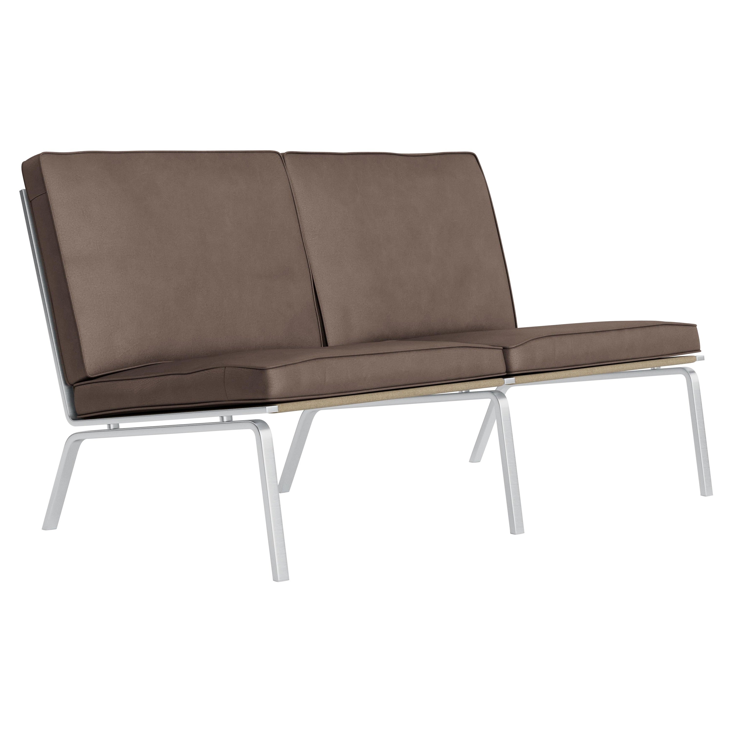 Contemporary Sofa 'MAN' by Norr11, Two Seater, Dunes, Brown For Sale