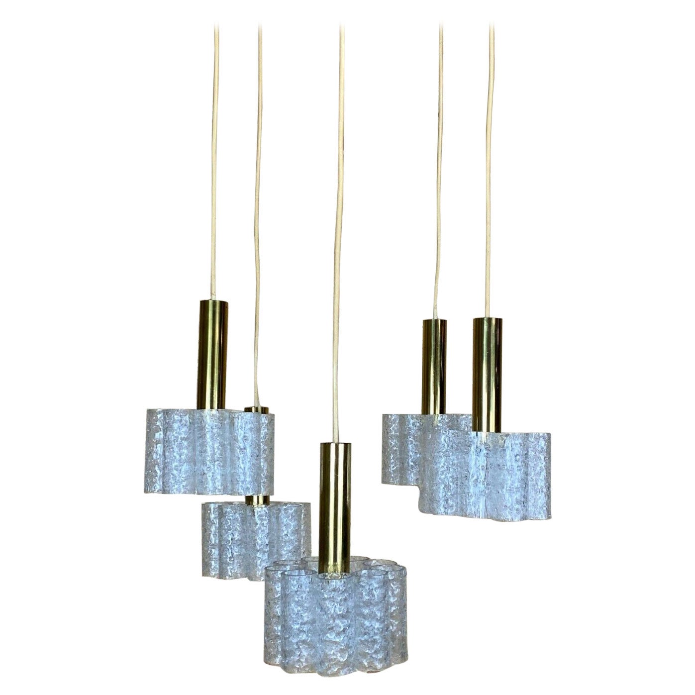 60s 70s Cascade Lamp Doria Lamp Brass & Glass Space Age Design For Sale