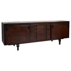 Vintage Italian Made Large Solid Wood Sideboard by Luciano Magri for Saporiti