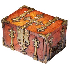 17th C. Diminutive William and Mary Kingwood Strongbox or Coffre Fort, C. 1690