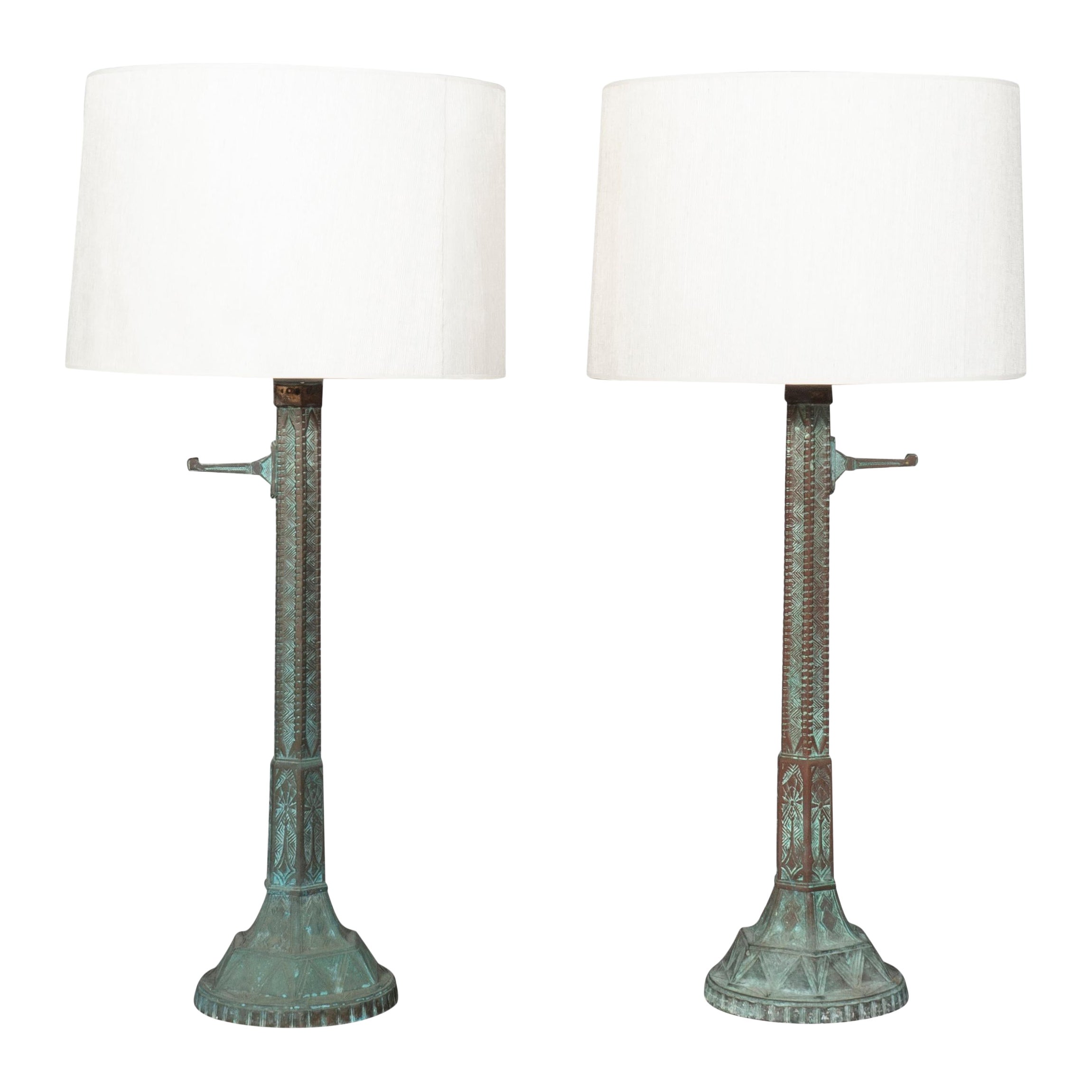 Pair of Art Deco Bronze Table Lamps