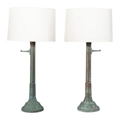 Paar Art-Déco-Tischlampen aus Bronze