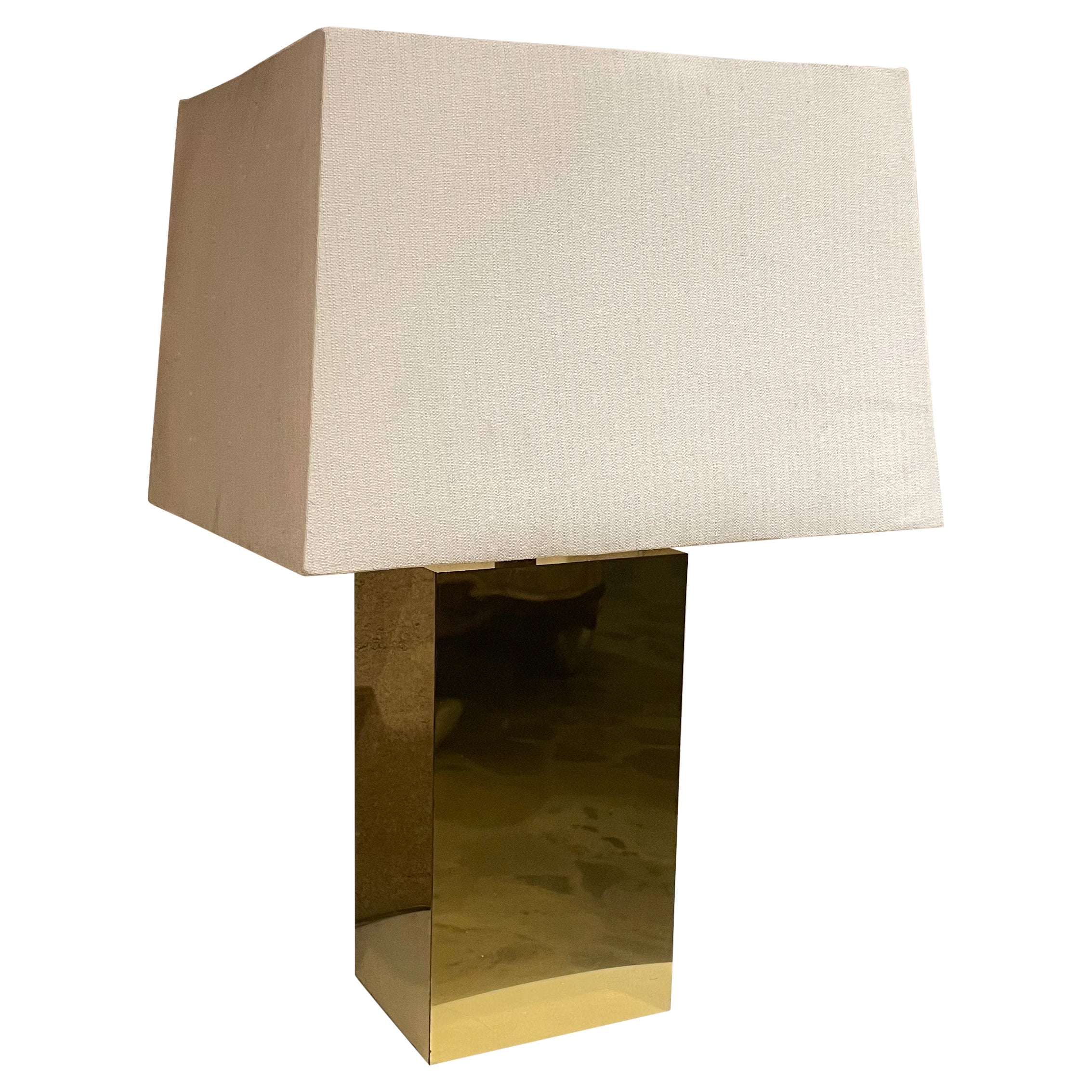 1980s Post Modern Brass Sculptural Table Lamp For Sale
