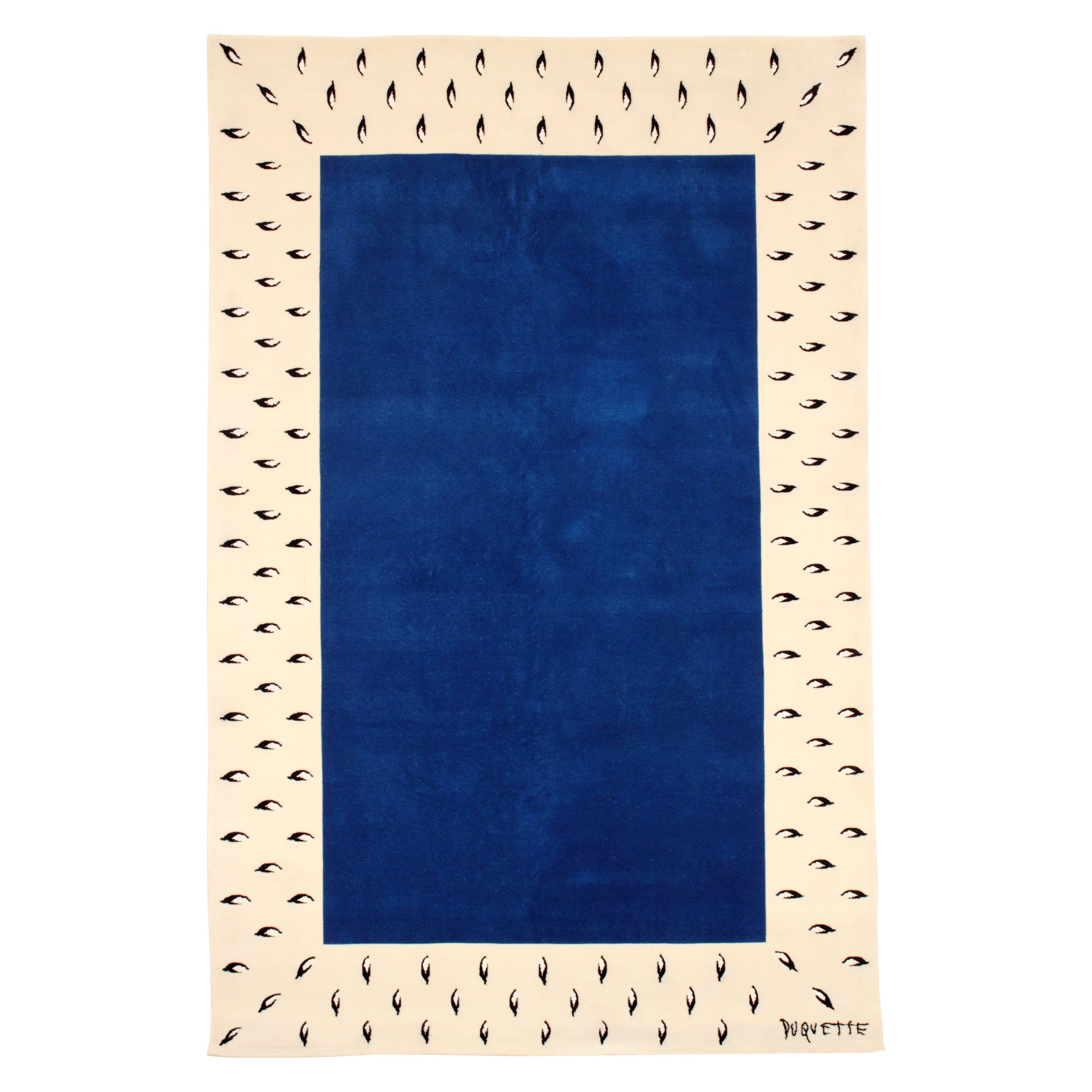 Tony Duquette, 'Ermine Border' Rug Fine Wool and Silk Hand Knotted Rug