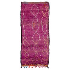 Purple Vintage Moroccan Handmade Tribal Wool Rug