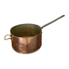 Large Antique George III Quality Copper Saucepan Stamped Liptons